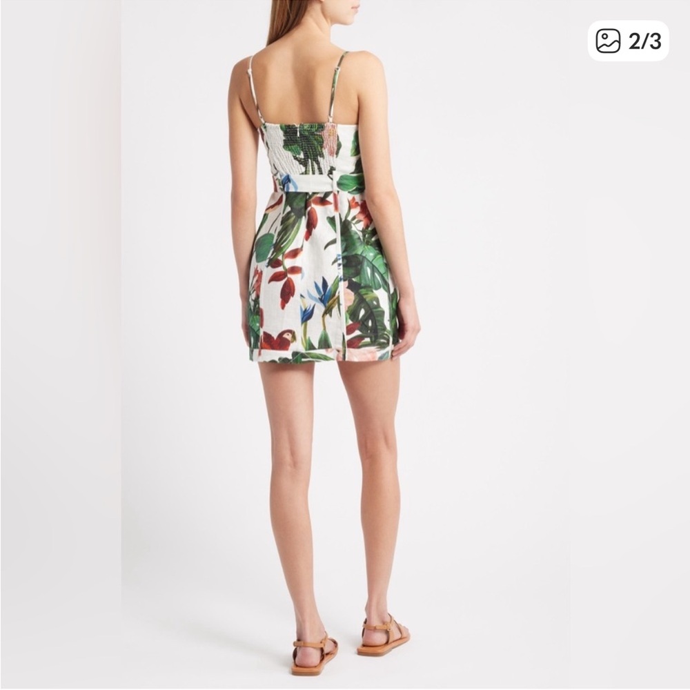 New Farm Rio Midnight McCaw Fiesta Floral Linen Blend Mini Dress - Picture 3 of 11